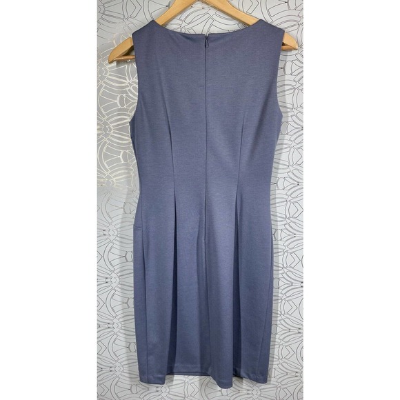 IVANKA TRUMP Light Blue Sleeveless Starburst Side Zipper Career Sheath Dress 4 - Picture 6 of 11